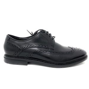 Clarks Black Leather Wingtip Oxfords